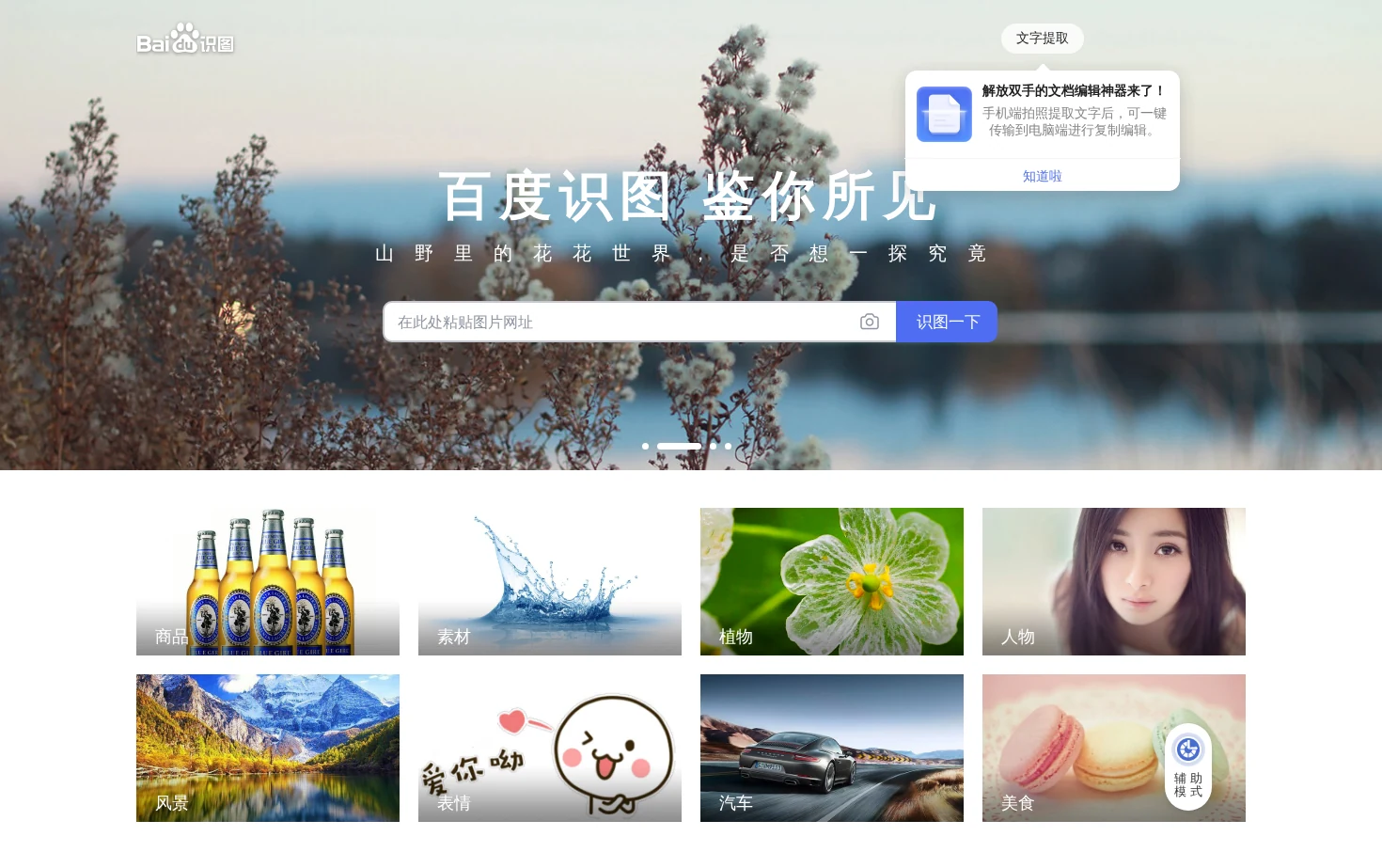 百度识图 页面快照